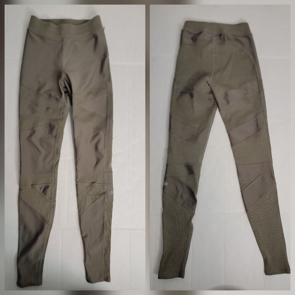Alo Yoga Olive Branch Green Athletic Athleisure Sporty Level Up Leggings SZ XS
